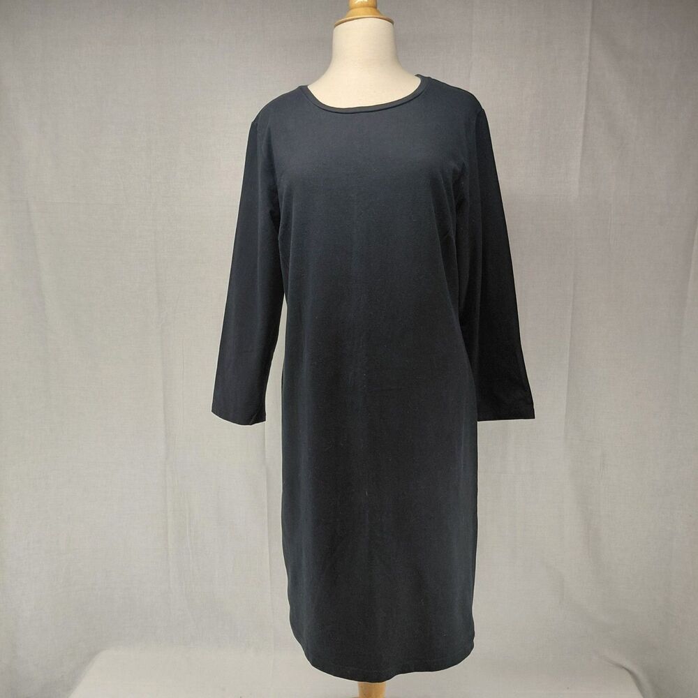 NWOT Old Navy LS Scoop Neck Knee Length Shirt Dress Black Sz XL Tall
